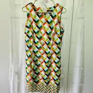 Pre-owned Good Geometric Multicolor Sleeveless Dress
